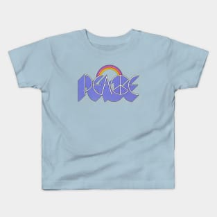 'Peace' Sign Logo - Vintage Typography Art Kids T-Shirt